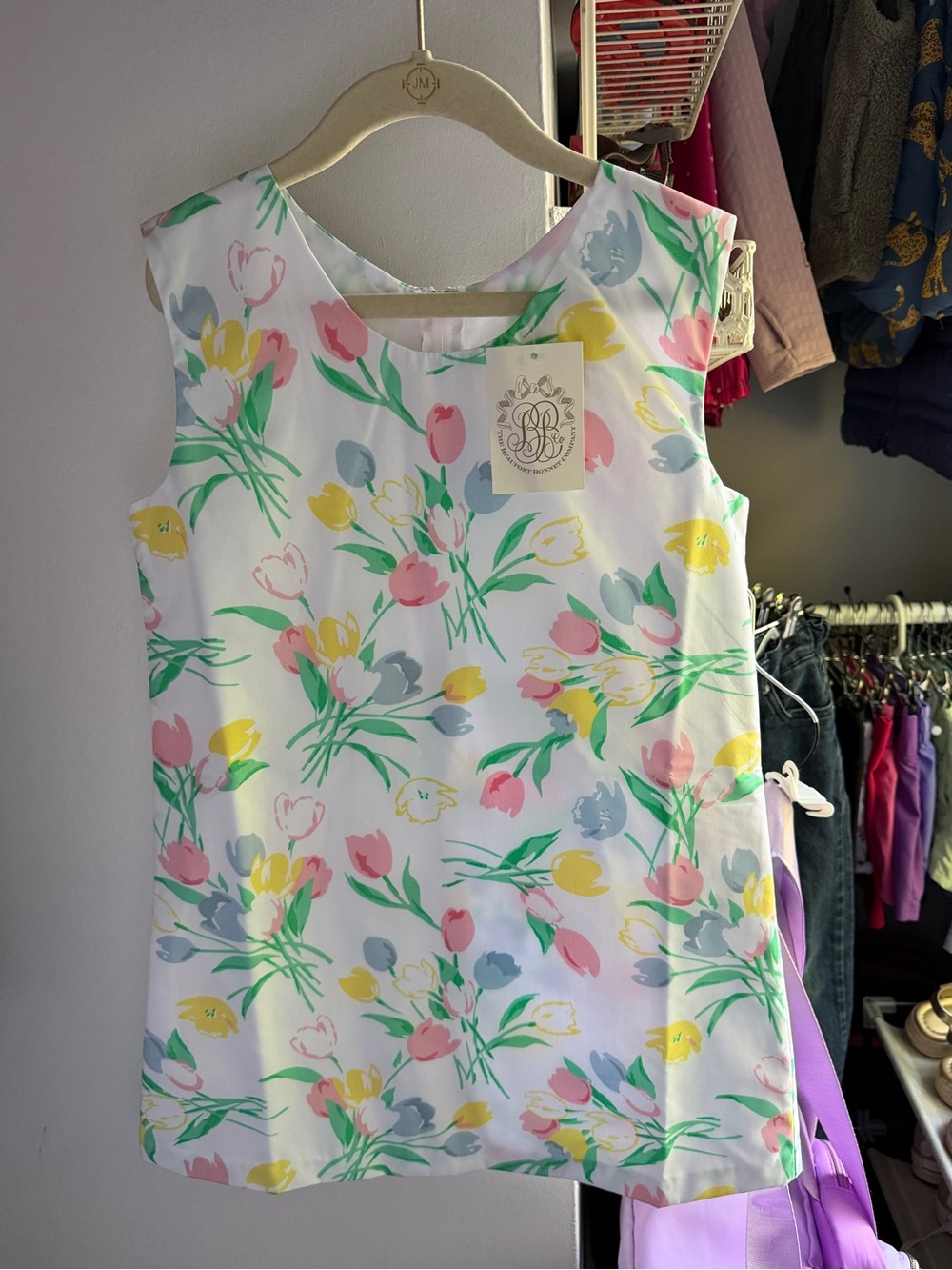 BEAUFORT BONNEY Floral Sleeveless Shift in Pastel Tulip Print